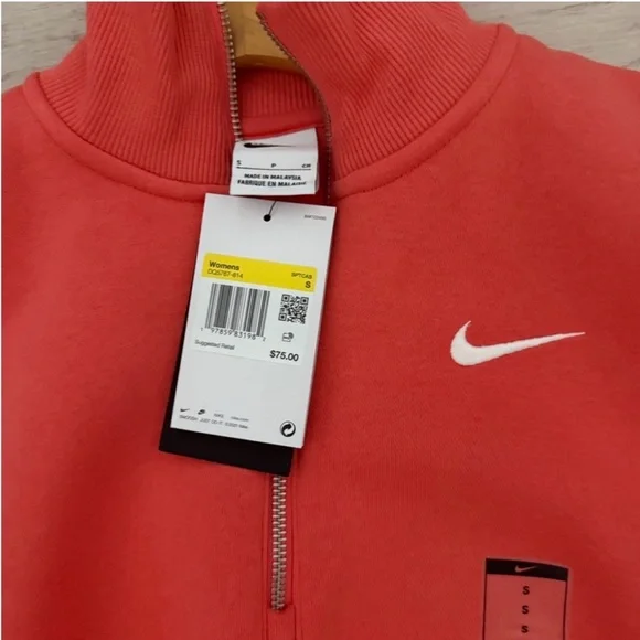 Nike Women's Red Half-Zip Sweatshirt - Picture 2 of 2